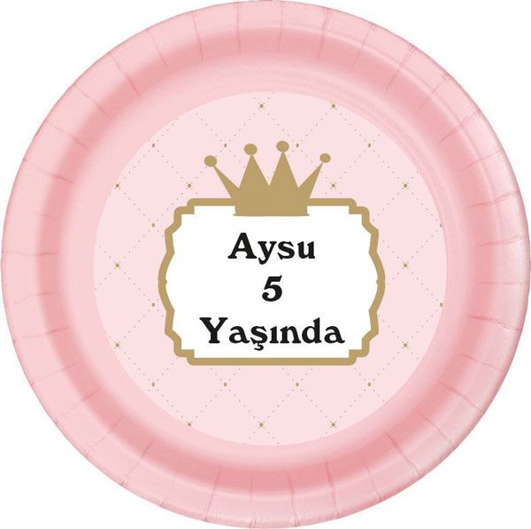 Prenses Doğum Günü Tabak 8 Adet