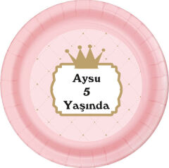 Prenses Doğum Günü Tabak 8 Adet