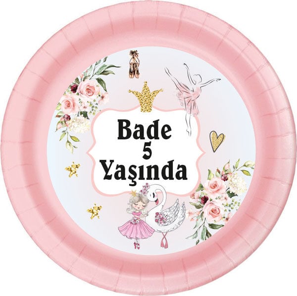 Balerin Doğum Günü Tabak 8 Adet