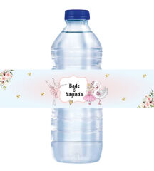 Balerin Doğum Günü Su Şişe Sargısı 6 Adet