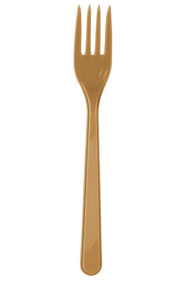 Altın Plastik Çatal 10'lu
