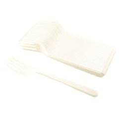 Beyaz Plastik Çatal 25 Adet