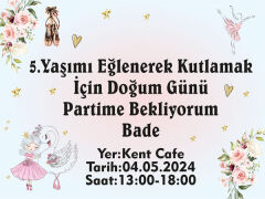 Balerin Doğum Günü Davetiye 6 Adet