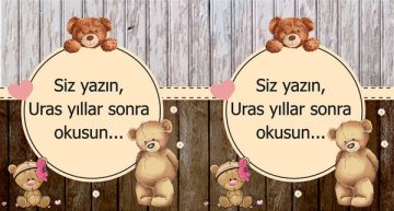 Ayıcık Temalı Kişiye Özel Hatıra Kartı 6 Adet