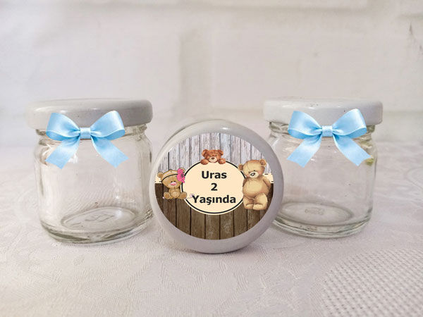 Ayıcık Doğum Günü Hediyelik Kavanoz 6 Adet
