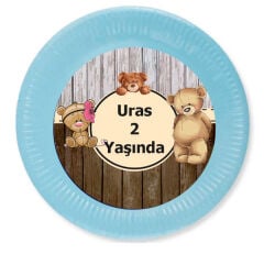 Ayıcık Doğum Günü Tabak 8 Adet