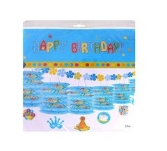 Happy Birthday Sıralı Fener Süs Mavi