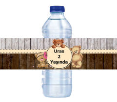Ayıcık Doğum Günü Su Şişe Sargısı 6 Adet