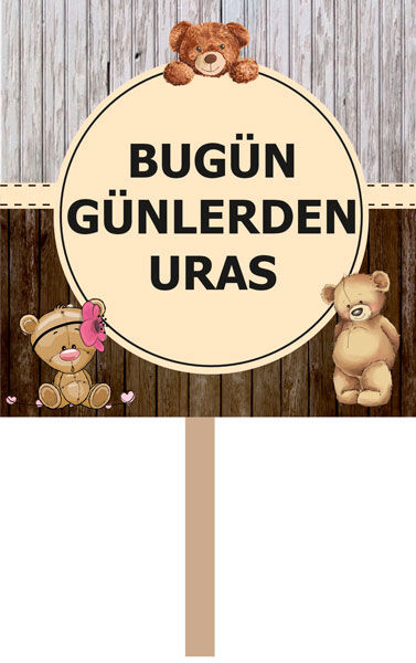 Ayıcık Doğum Günü El Pankartı 2