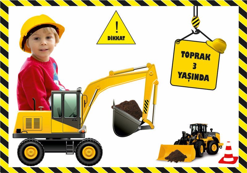 İnşaat Temalı Kişiye Özel Magnet 10 Adet