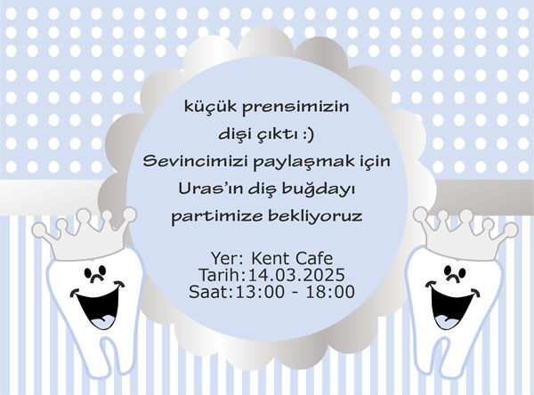 Diş Buğdayı Erkek Davetiye 6 Adet