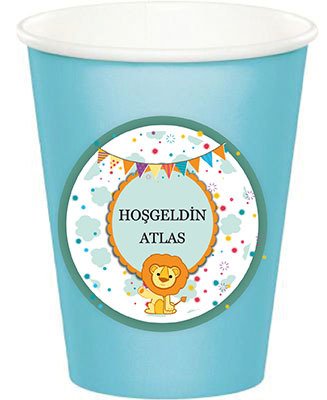 Sevimli Aslan Kişiye Özel Bardak 6 Adet