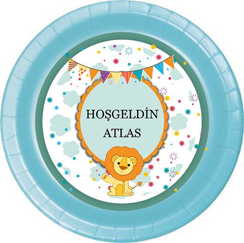 Sevimli Aslan Kişiye Özel Tabak 6 Adet