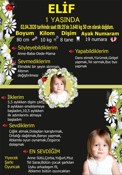 Papatya Temalı Kişiye Özel Anı Magneti 4 Adet