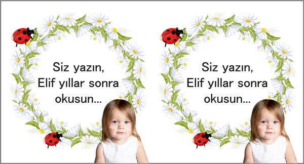Papatya Temalı Kişiye Özel Hatıra Kartı 6 Adet