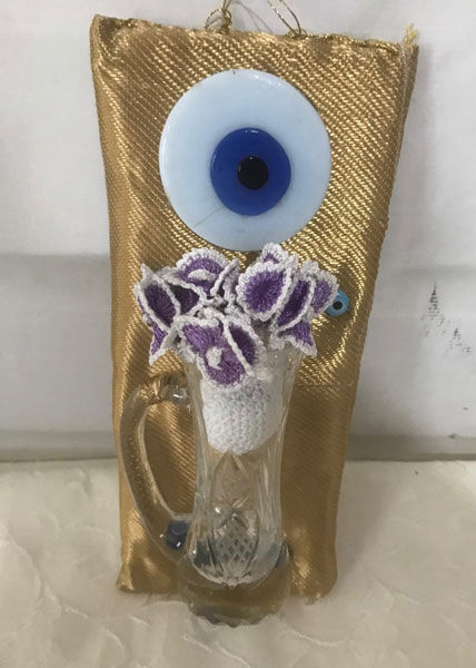 El Yapımı İğne Oyalı Kristal Duvar Süsü