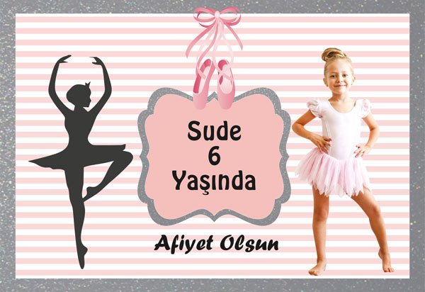 Balerin Temalı Kişiye Özel Amerikan Servisi 6 Adet