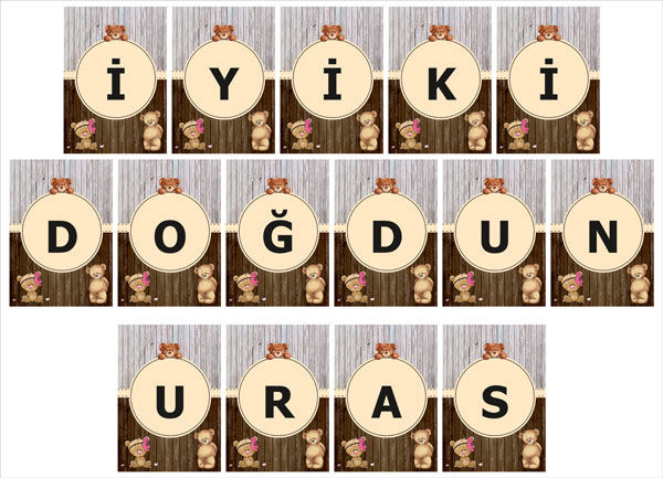 Ayıcık İyiki Doğdun Asma Afiş