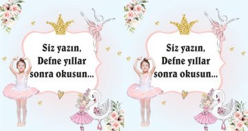 Balerin 2 Temalı Kişiye Özel Hatıra Kartı 6 Adet