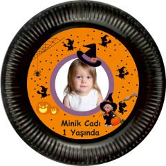 Minik Cadı Kişiye Özel Tabak 6 Adet