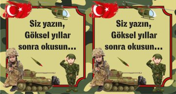 Asker Temalı Kişiye Özel Hatıra Kartı 6 Adet