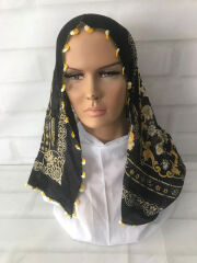 El Yapımı Oyalı Siyah Tülbent