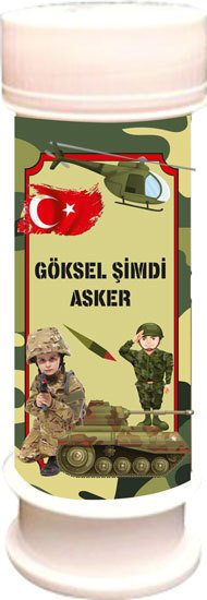 Asker Temalı Kişiye Özel Köpük 6 Adet