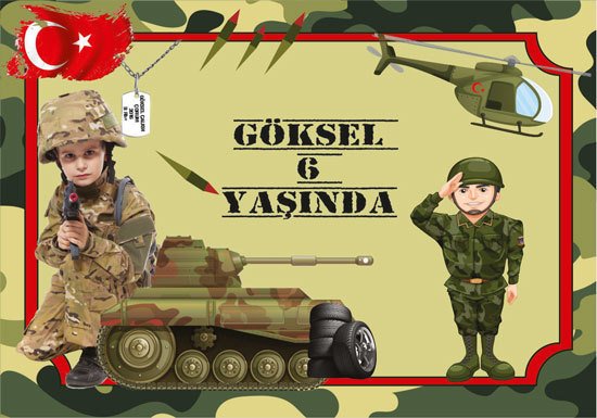 Asker Temalı Kişiye Özel Magnet 10 Adet