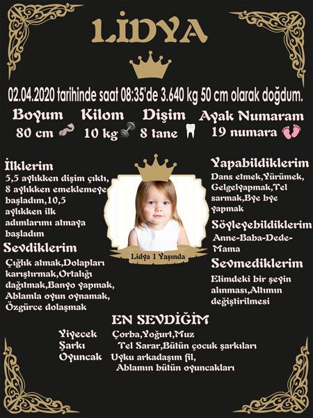 Prenses Temalı Kişiye Özel Anı Magneti 1 Adet
