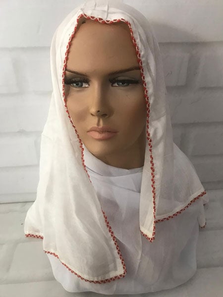 El Yapımı İğne Oyalı Beyaz Tülbent