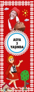 Kırmızı Başlıklı Kız Temalı Kişiye Özel Kitap Ayracı 6 Adet