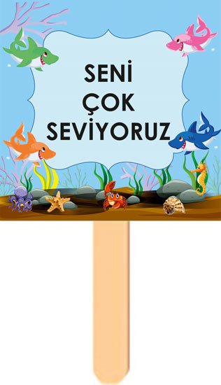 Sevimli Köpek Balığı Temalı Konuşma Balonu 10