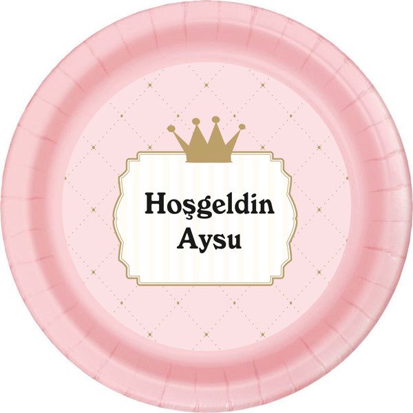 Prenses Temalı Kişiye Özel Tabak  6 Adet