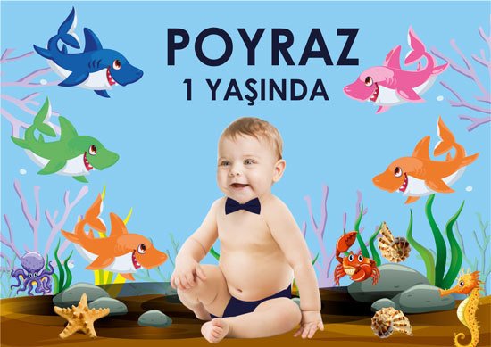 Sevimli Köpek Balığı Temalı Kişiye Özel Magnet 10 Adet