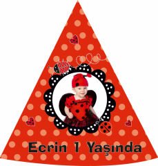 Uğur Böceği 2 Temalı Kişiye Özel Şapka 6 Adet