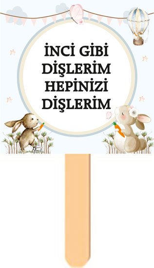 Tavşan Temalı Diş Buğdayı Konuşma Balonu 6