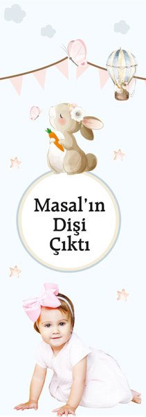 Tavşan Temalı Diş Buğdayı Kız Kişiye Özel Kitap Ayracı 6 Adet
