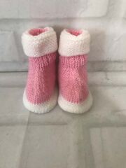 El Örgüsü Çocuk Pembe Beyaz Patik 9
