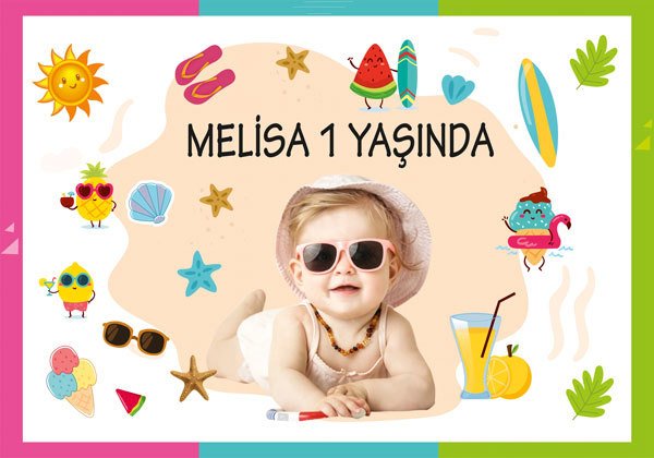 Yaz Temalı Temalı Kişiye Özel Afiş