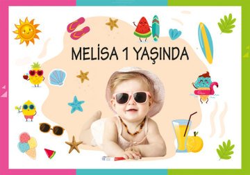 Yaz Temalı Temalı Kişiye Özel Afiş