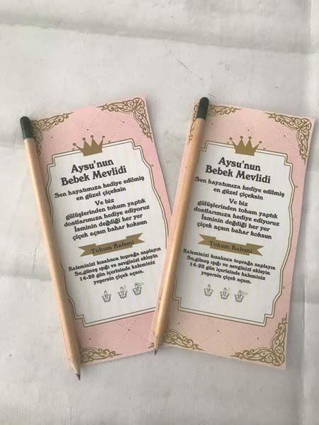 Prenses Bebek Mevlidi Tohum Kalemi 6 Adet