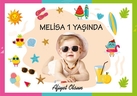 Yaz Temalı Kişiye Özel Amerikan Servisi 6 Adet