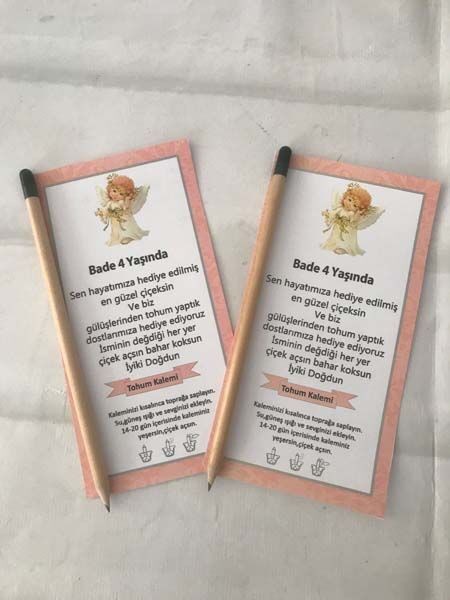 Melek Doğum Günü Tohum Kalemi 6 Adet