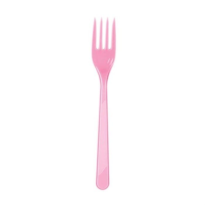 Pembe Plastik Çatal 25 Adet
