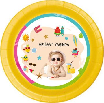 Yaz Temalı Kişiye Özel Tabak 6 Adet