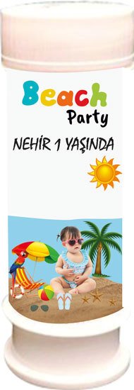 Beach Party Temalı Kişiye Özel Köpük 6  Adet