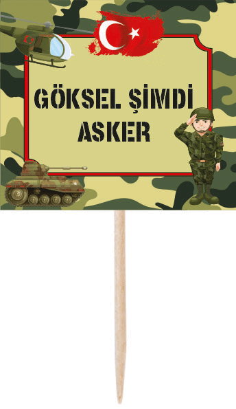 Asker Uğurlama Kürdan Süs 6 Adet