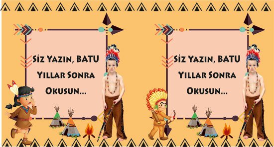 Kızılderili Temalı Kişiye Özel Hatıra Kartı 6 Adet