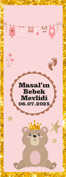 Ayıcık 2 Bebek Mevlidi Kitap Ayracı 6 Adet