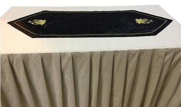 Siyah Kadife Nakışlı Ranner